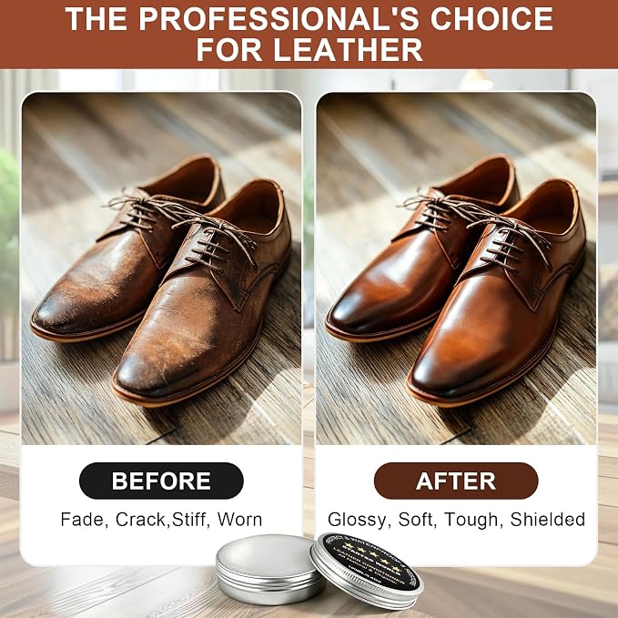 STARTSO WORLD 200Ml Leather Recoloring Balm with 100ML Leather Conditioner, Light Brown Leather Repair Kit for Furniture, Leather Dye, Leather Scratch Repair, Leather Couch Paint