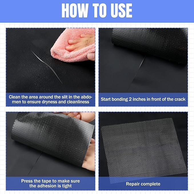 Frienda RV Underbelly Tape RV Underbelly Material Corrugated Waterproof Flex Mend Repair Belly Tape Thick Adhesive Patch Fabric Sealing for Camper Mobile Home Travel Trailer Repair(6 Inch x 50 Feet)