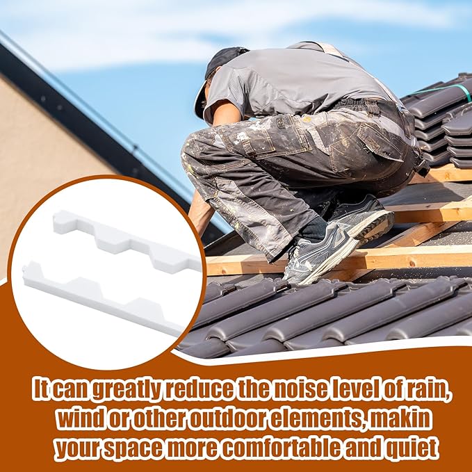 20 Pcs 3ft Long Octagonal Foam Closure Strips for for Metal Roofing Standing Seam Low Rib Shallow Wave Panels Seal Ridges Mountain Joints Avoid Gaps Wind Water Dust Closed for Roof Maintenance Repair