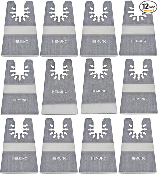 Oscillating Tool Scraper Blades Set, Include Oscillating Rigid Scraper Blade 10pcs, Flexible Multitool Scraper Blades 2pcs, Universal Fit Oscillating Multitool Scraper Blades for carpet tile adhesives