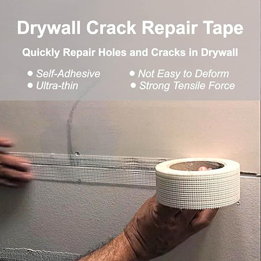 Drywall Joint Repair Tape Self Adhesive Fiberglass Wall Repair Tape Drywall Mesh Tape 2 Inch x 66 Feet Self Adhesive Fiberglass Wall Crack and Seam Patch