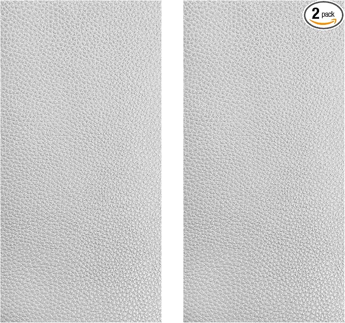 2 PCS Leather Repair Patch Tape, 4 x 8 Inch PU Vinyl Repair Patches for Car Upholstery Seat, Waterproof Self Adhesive Leather Tape Repair Kit for Furniture Couches Chairs (White)