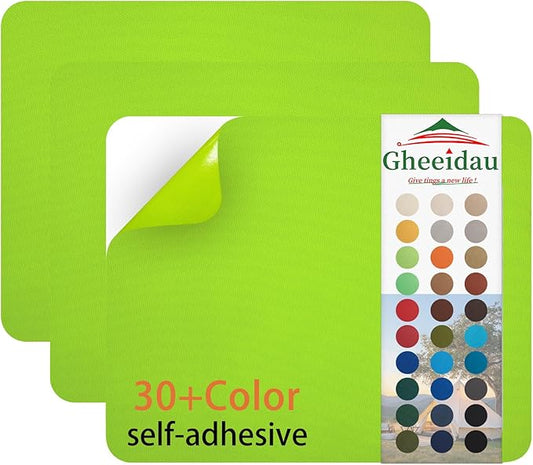 Gheeidau Canvas Repair Patch 9×11 Inch 3Pcs Waterproof Self-Adhesive Fabric Repair Patch for Tents,Boat Cover,Pop Up Canopy,Patio,Bags,Car Seats,Sofas,Furniture Cover(Apple Green)