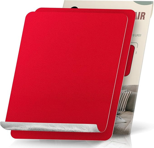 OAZ 2 Pieces 9 x 11 inch Canvas Repair Patches Canvas Fabric Patch Self-Adhesive Fabric Repair Tape Waterproof Outdoor Gear Patch Kit for Boat Cover Awning Sofa Chair Couch Tent Bag (Red)