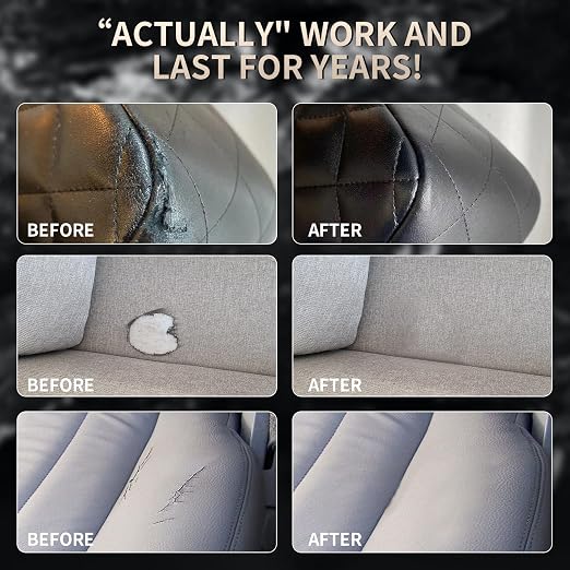 Advanced Leather Repair Gel, 2026 Upgrade Leather Repair Kit for Car Seat Vinyl Repair Kit, Professional Leather Repair Coloured Cream Gel, Multifunctional Couch and Jacket Repair Kit (Beige)