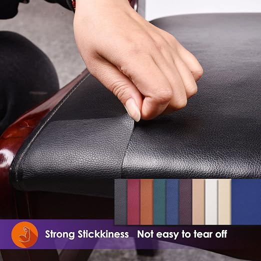 Leather Repair Patch Tape 16×55 inch Furniture Leather Strong Self Adhesive Tape for Sofas Couch Car Seats Cabinets Bags Anti Scratch Patches First Aid Patch Fixing Leather Light Brown