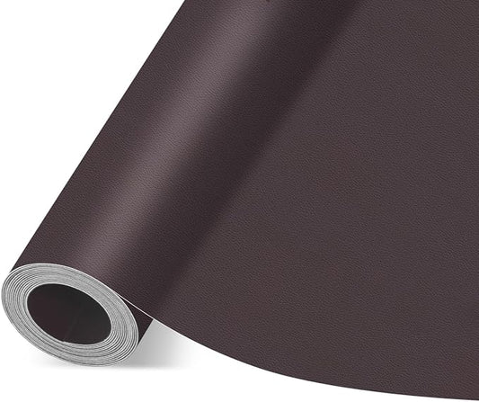 Self Adhesive Leather Repair Patch, Leather Patches for Furniture, Leather Repair Tape for Couch Sofa Car Seat Chair Furniture Repair, Leather Repair Kit (Dark Brown-Litchi Grain, 34X79 Inch)
