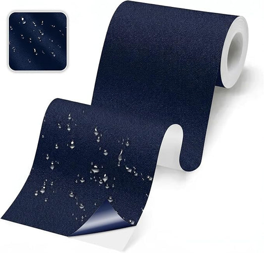 Canvas Repair Tape, Heavy Duty Waterproof Self-Adhesive Fabric Repair Patch for Tent, Sofa, Boat Covers, Chairs, Awning & Camping Outdoor Gear, 3.9"x79", Navy
