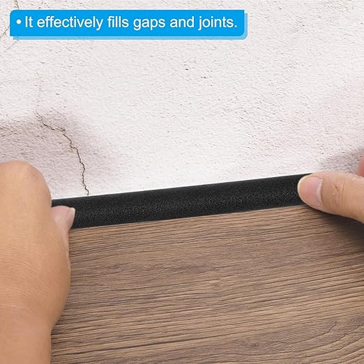 PATIKIL 1/8 Inch x 65.6 Feet Backer Rod, Foam Rope Caulk Crack Joint Filler Roll Seal Weather Strip for Home Construction, Black