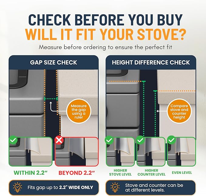 Linda’s Essentials Silicone Stove Gap Covers (2 Pack), Heat Resistant Oven Gap Filler Seals Gaps Between Stovetop and Counter, Easy to Clean Stove Gap Guard (21 Inches, Clear)