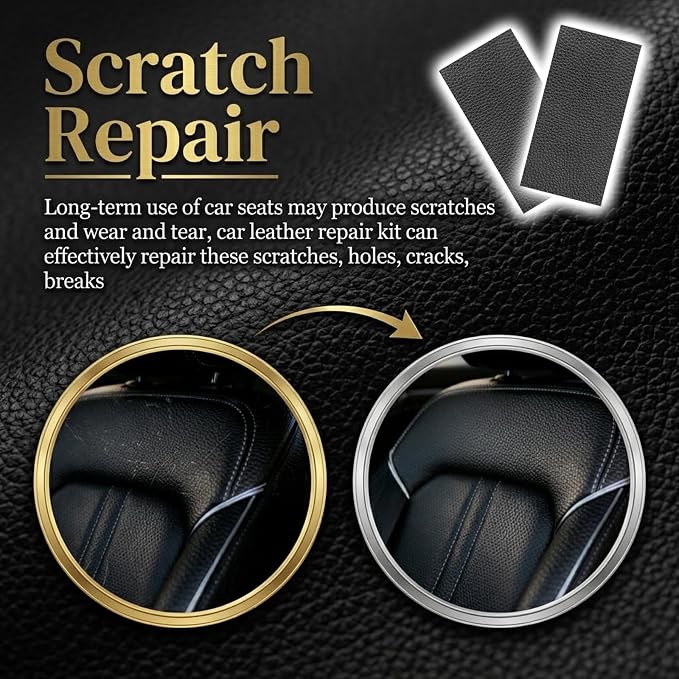 2PCS 8"x4" PU Leather Repair Patch,Self-Adhesive Leather Repair Kit to Repairs Cracks/Holes,Versatile Leathers Patch for Car Seat Repairs & Furniture & Vinyl Surface