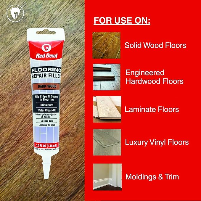 Red Devil 056045 Flooring Repair Filler, 5 oz., Dark Wood, 4 Pack
