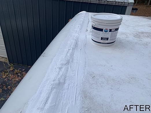 100% Silicone Roof Patch – Prevent and Repair Leaks – Complete Waterproofing – Easy Trowel or Brush Application… (2 Gallon, White)
