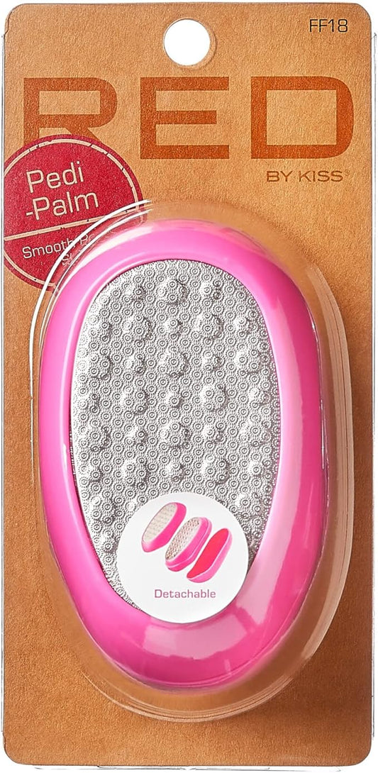 RED by Kiss Stainless Steel Ped Egg Foot File 2 in-1 Callus Remover for Dry and Wet Feet, Smooth Rough Skin, Include 2 Grit (Soft & Hard), Washable Foot Scrubber for Cracked Heels