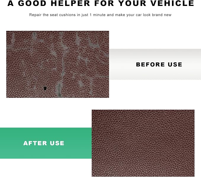 2 PCS Car Leather Repair Kit, 4×8 Inch Waterproof Self Adhesive Leather Repair Patches Kit, Super-Thin Cuttable PU Vinyl Patch Tape for Repairing Car Seats Sofas Chairs (Dark Brown)