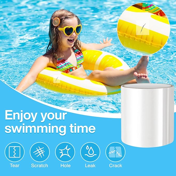 Pool Patch Repair Kit Waterproof Tape for Inflatable Pool - 3.2in X 7ft Pool Liner Patch Kit TPU Repair Tape, Underwater Pool Patch Kit for Inflatable Hot Tub & Tent