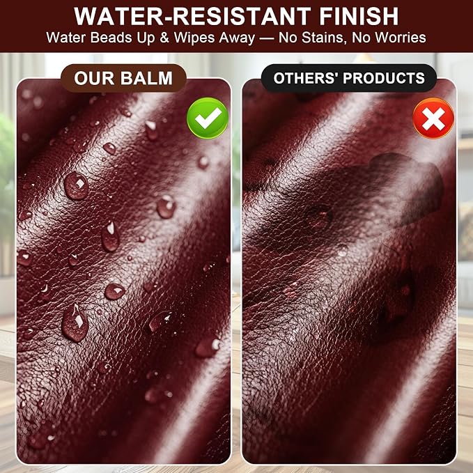 STARTSO WORLD Leather Recoloring Balm, Maroon Leather Repair Kit for Furniture, Leather Dye, Leather Color Restorer for Couches, Leather Couch Paint | Repair, Restore & Renew Old, Faded Leather