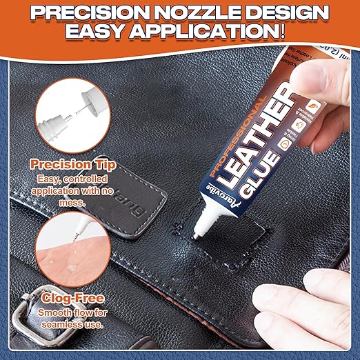 Leather Glue, 60ml Strong & Flexible Leather Adhesive-Waterproof | Quick-Dry & Clear Repair Glue for Shoes, Jackets, Handbags, Sofas, Car Seats & More – Long-Lasting Bond for Durable Fixes