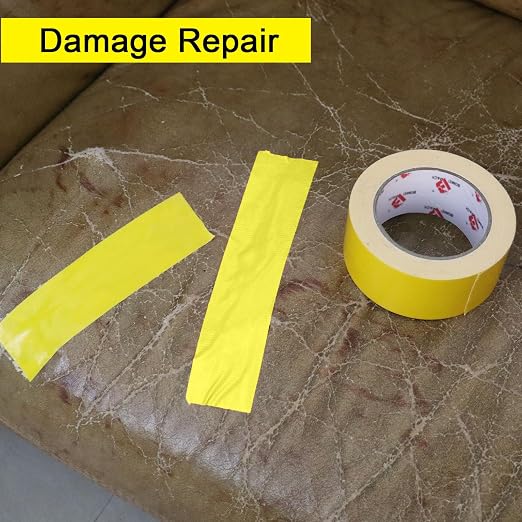 BOMEI PACK Duct Tape Yellow Heavy Duty,9 Mil Thickness,Strong Industrial Strength,Flexible,No Residue,Waterproof and Tear by Hand,Multi-Use for Indoor & Outdoor Repairs (4 Inch x 30 Y)