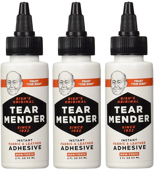 Tear Mender TG-2 Bishs NSaHUl Original Tear Mender Instant Fabric and Leather Adhesive, 2 oz (Pack of 3)