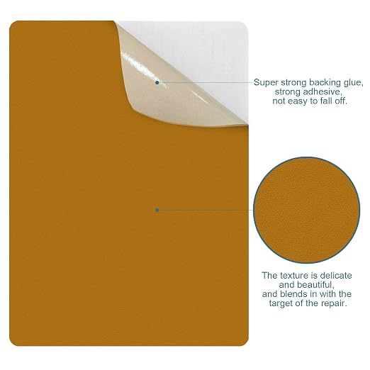 WILDREEDS 2 Pcs 8 x11 Inch Leather Repair Patches, Self-Adhesive Leather Patch for Sofas, Couch, Furniture,Tote Bags, Car Seats (Tan)