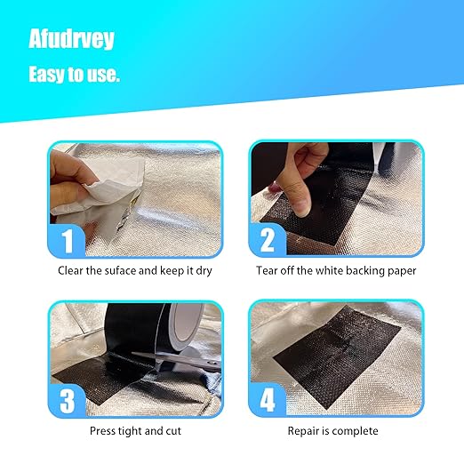 Black Heavy Duty Fabric Repair Tape,Waterproof Tent Repair Tape for Fabric, Awning, RV Roof, Underbelly, Tarp, Tent,UVproof,Multipurpose Leather Patch Repair Kit,3 Inch x 20 FT,1 Roll