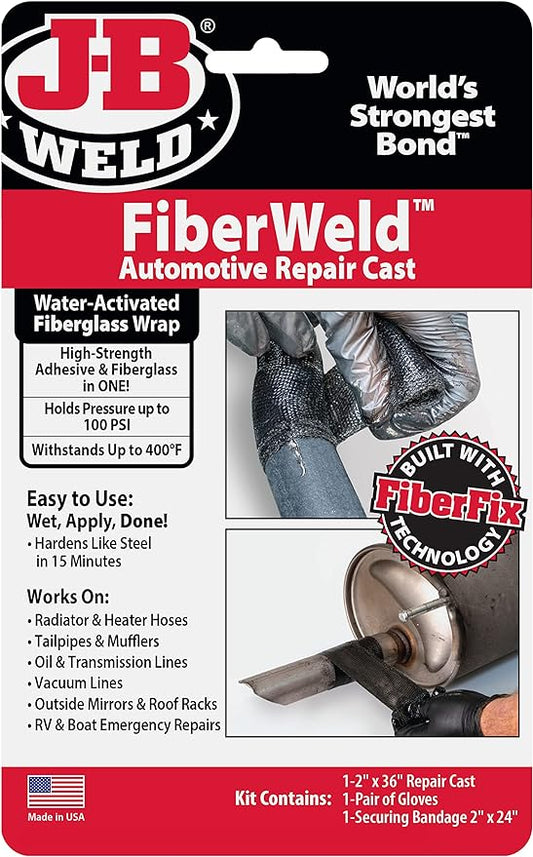 J-B Weld 38237 FiberWeld 2 in. W x 36 in. L Automotive Repair Cast Kit, Black