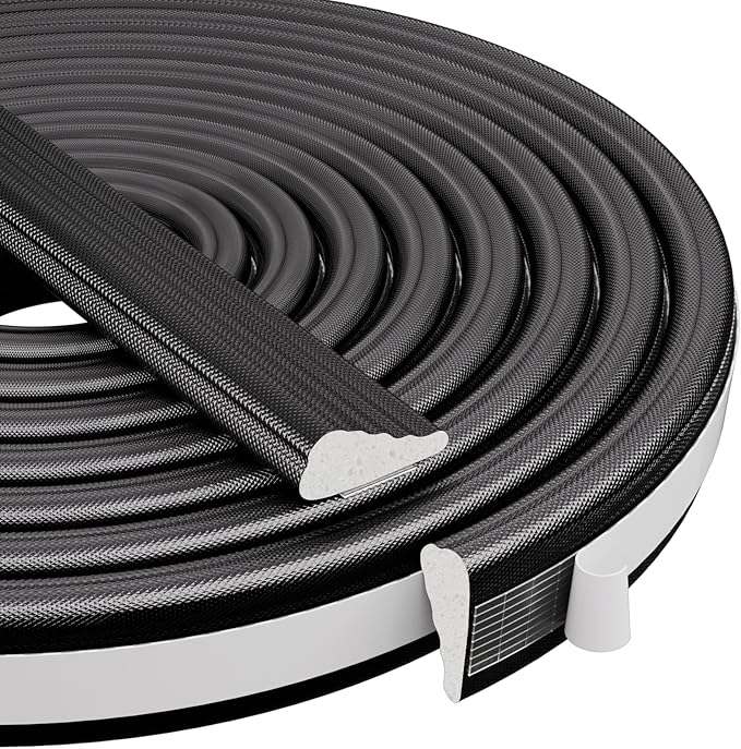 KNEELISA 118” Wedge-Shape Foam Window Weather Stripping Door Seal Strip,Soundproofing Frame Insulation Tape for Exterior Front Door,Noise Cancelling Window Inserts,Door Gap Filler Light Blocker,Black