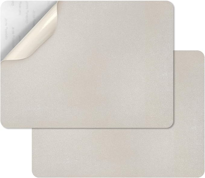 SYLVASS Self Adhesive Leather Repair Patches for Couch, Sofas, Furniture, Car Seats, Office Chairs, Pack of 2 Pure White