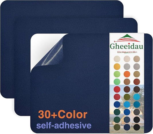 Gheeidau Canvas Repair Patch 9×11 Inch 3Pcs Waterproof Self-Adhesive Fabric Repair Patch for Tents,Boat Cover,Pop Up Canopy,Patio,Bags,Car Seats,Sofas,Furniture Cover(Navy)