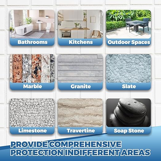 32oz Grout Sealer Spray Complete Kit with 4 Tools(Covers 200+ SF), Waterproof Tile Sealer for Shower, Kitchen, Bathroom - 100% Safe Indoor & Outdoor, Clear Grout Sealant Protector for Stone, Marble