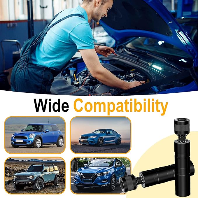 16mm Spark Plug Socket, Thin Wall 3/8" Drive Spark Plug Sockets Removal Tool, 12 Point, Magnetic Swivel 5/8" Spark Plugs Socket for Most Car Models (Black)