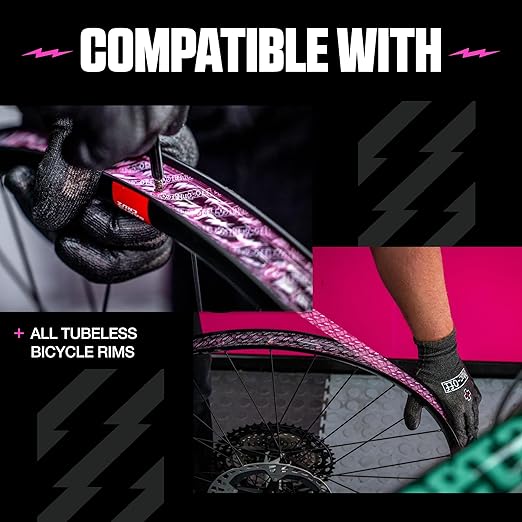 Muc-Off Tubeless Rim Tape, 35mm - Adhesive Bike Tire Liner, Tubeless Tape for MTB/Road/Gravel Bikes - Tubeless Kit Including 10m Roll of Bike Tape