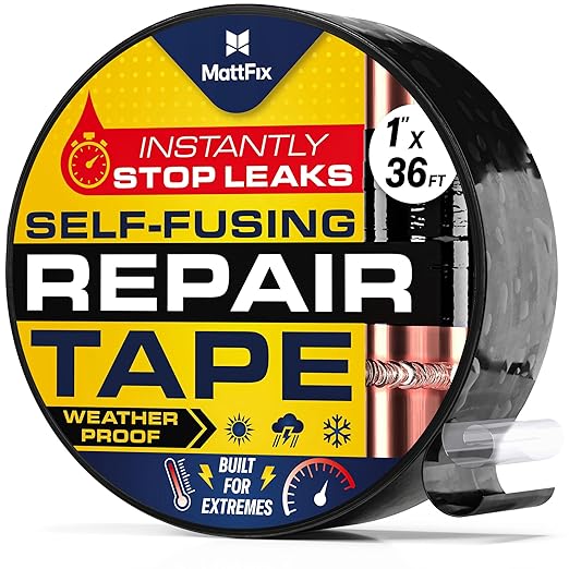Self Fusing Silicone Tape – 1" x 36’ – Waterproof Tape for Emergency Repairs – Weatherproof, Heat and Chemical-resistant – For Plumbing, Pipes and Hoses repairs, Automotive, Electrical & Outdoor Use