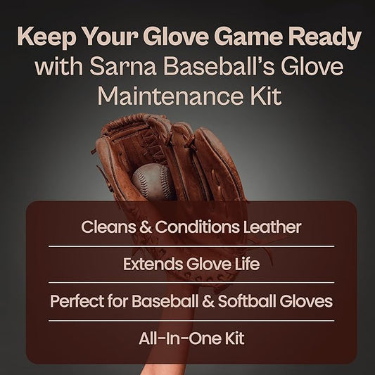 SARNA BASEBALL Glove Conditioner, Liquid, 8 Oz – Break in Faster, Keep Leather Maintained – Glove Conditioner for Mitts, Softball, & Baseball Gear Made in USA