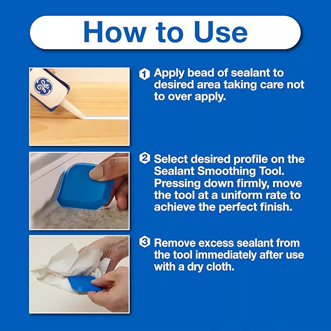 GE Sealant Smoothing Tool, Blue, 1 Piece Tool, 12 Pack