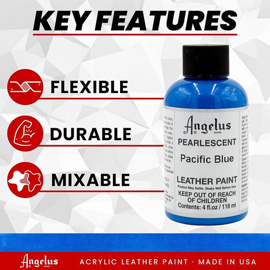 Angelus 4 oz Leather Paint, Pacific Blue