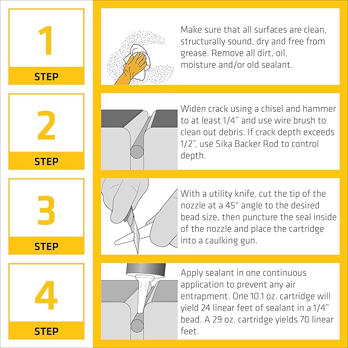 SIKA Sikaflex Self Leveling Sealant, Gray, Polyurethane, 29 fl oz, Waterproof, Self-Leveling for Sealing Horizontal Expansion Joints in Concrete