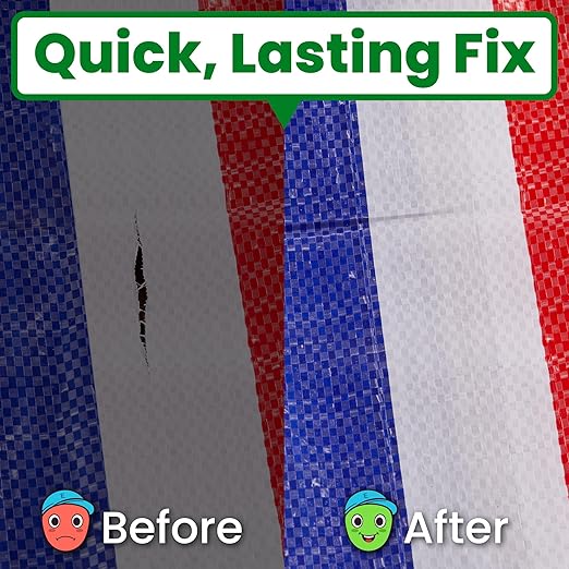 Awning Covers & Tarp Repair Tape - Waterproof Self Adhesive Patch Repair Kit | Patch Tapes for Awnings, Outdoor Canopies, Patio Window Awnings, Gazebos, Tents, RV, Canvas, Boat Covers (Transparent 3")