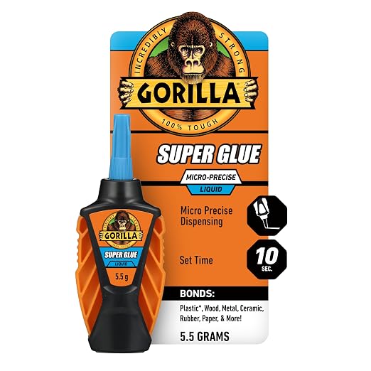 Gorilla Micro Precise Super Glue, Clear Glue, 5.5 Gram (Pack of 1) - All Purpose and Fast Setting for Projects and Repairs