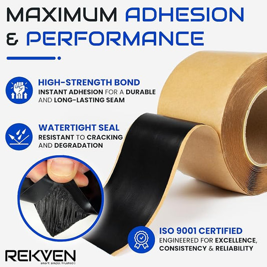 Pond Liner Seam Tape - 30 Feet x 3 Inch - Double Sided Butyl Tape - Bond Seal or Repair EPDM PVC HDPE LDPE RPE LLDPE - Perfect for Small or Large Fish and Koi Ponds (Tape Only)