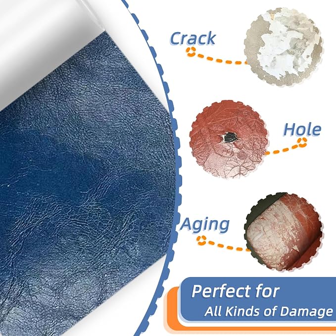Self Adhesive Faux Leather Repair Patch,1Roll 15x78 Inch Leather Repair Tape for Furniture,Couch Tape for Couches,Bed,Car Seats,Chair,Royal Blue