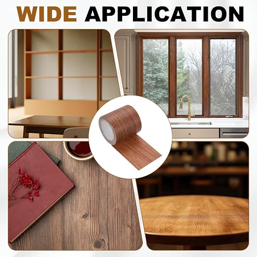 uxcell 2 Pcs Wood Grain Repair Tape, 2.2" x 15ft Self Adhesive Wood Grain Colored Duct Tape Waterproof Repair Patch for Furniture Floor Scratch Fix, Baseboards, DIY Decor, Chocolate Pine