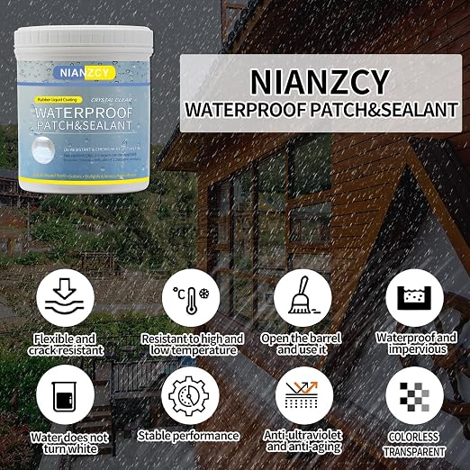 Liquid Waterproof Sealant Invisible Waterproof Agent Transparent Repairing Leak Waterproof Adhesive, Indoor & Outdoor Waterproof (12.3 OZ)