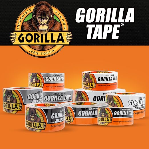 Gorilla Tape Tough & Wide, Silver Tape, 2.88" x 25 yd (Pack of 4) - Heavy Duty and Weather Resistant for Indoor or Outdoor