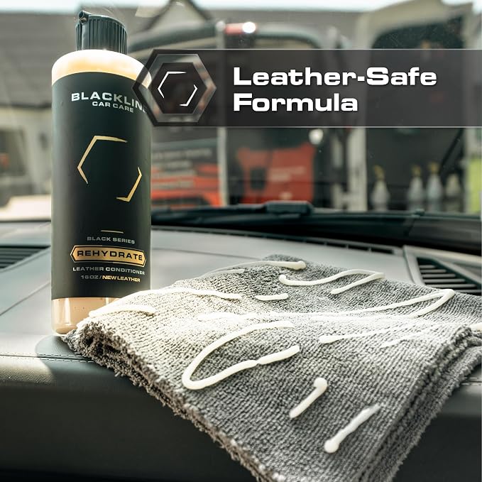 Blackline Car Care - Leather Rehydrate, Leather Conditioner for All Leather - Cars, Furniture, Shoes, and Purses - 16 fl OZ