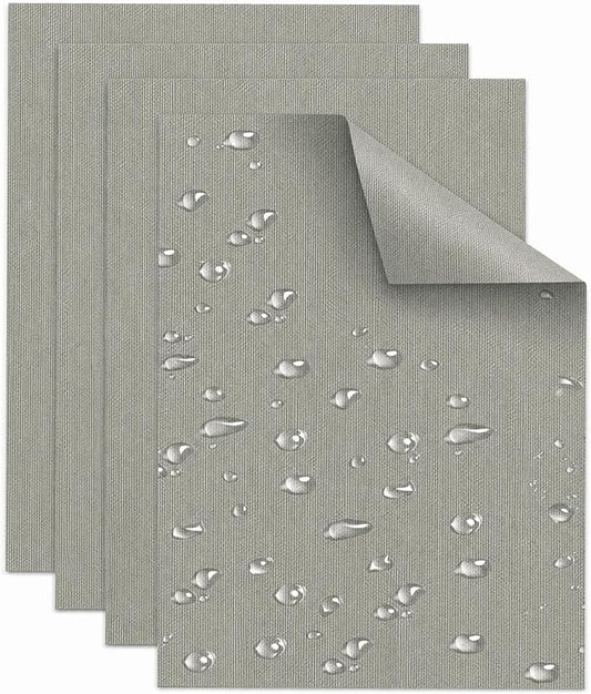 Canvas Repair Patches, Heavy Duty Waterproof Self-Adhesive Fabric Repair Tape for Tent, Sofa, Boat Covers, Chairs, Awning & Camping Outdoor Gear, 7.87"x5.9", Grey