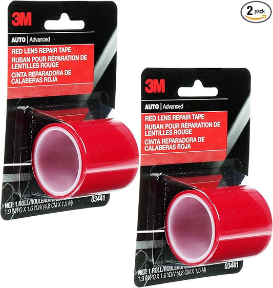 3M Red Lens Repair Tape, 03441, 1.875 in x 60 in, 2-Pack