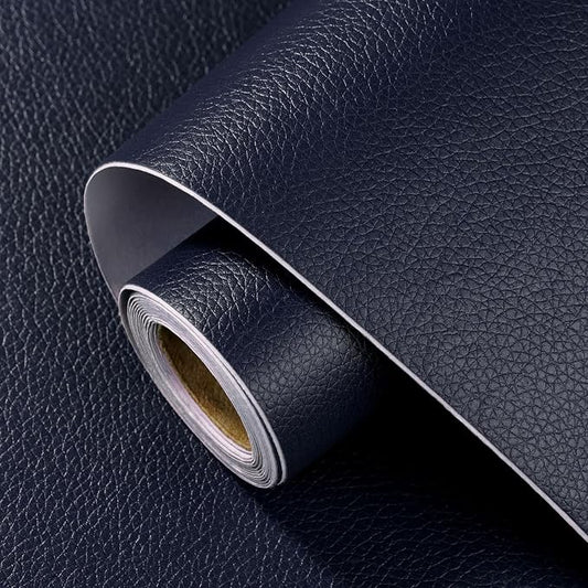 Leather Repair Patch 15.7x80 inch Large Self-Adhesive Leather Repair Tape Vinyl Leather Repair Kit for Sofa Car Seats Chairs Shoes Bags Damaged Furniture (Navy Blue)
