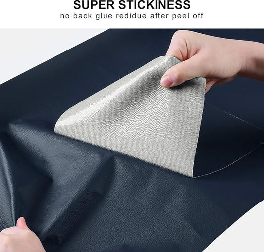 YAFLC Leather Repair Patch for Furniture, 4" x 63" Self Adhesive Leather Repair Kit Vinyl Repair Tape for Car Seat Sofa Jackets Couches Chair Blue